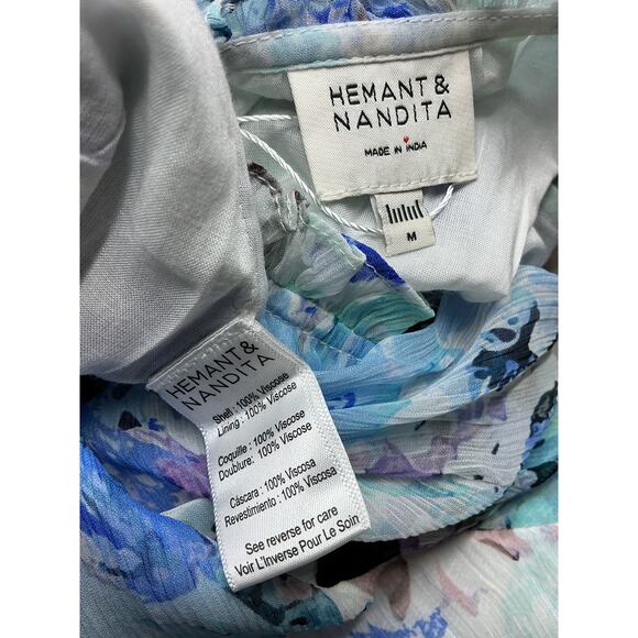 Hemant And Nandita 'Teien' Blue Viscose Romper Size M - Picture 4 of 4